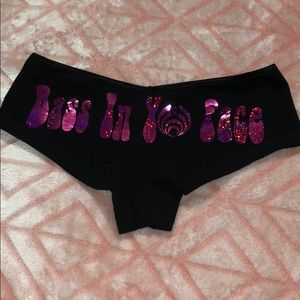 Size L black underwear style bottoms, bassnectar